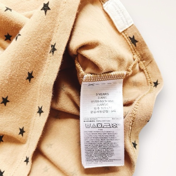 Gap Kids Toddler 100% Organic Cotton Brown Star Print Tunic Long Sleeve Top 3T - Picture 5 of 6